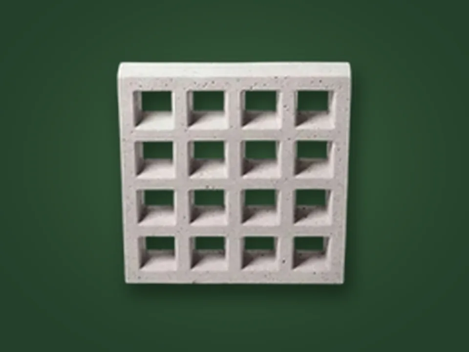 Cobogó Quadriculado 39x39x07: peça de concreto da linha cobogós Art Terra